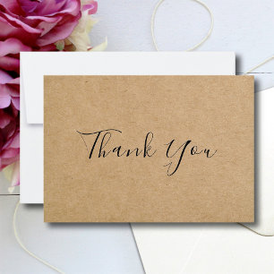 Tarjeta De Agradecimiento Papel Kraft Simple con Mensaje Personalizado