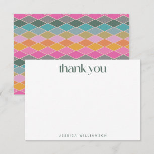 Tarjeta De Agradecimiento Papel Personalizado con Nombre Moderno Geométrico