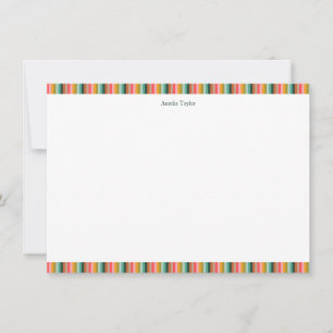 Tarjeta De Agradecimiento Papel Personalizado con Nombre y Rayas Navideñas A