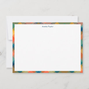 Tarjeta De Agradecimiento Papel Personalizado Cuadros Escoceses Nombre Fiest
