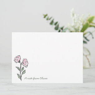 Tarjeta De Agradecimiento Papel Personalizado Floral Rosa Caprichoso