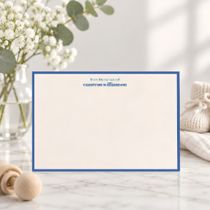Tarjeta De Agradecimiento Papel Personalizado para el Cuarto del Bebé Azul C