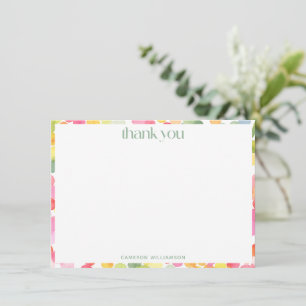 Tarjeta De Agradecimiento Papel Personalizado Puntos de Arcoíris Nombre de N