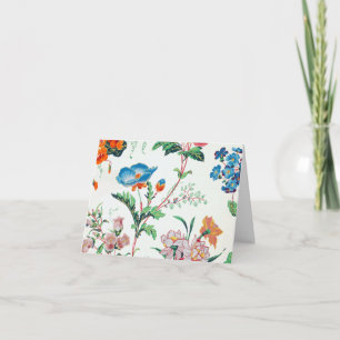 Tarjeta De Agradecimiento Papel pintado antiguo floral Francia 1830