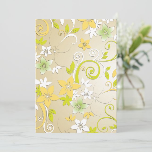 Tarjeta De Agradecimiento Papel pintado de flores 3 (Anverso de pie)