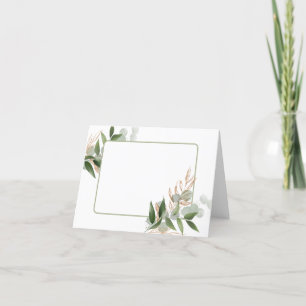 Tarjeta De Agradecimiento Papelería boda con pulverización de hoja verde oli