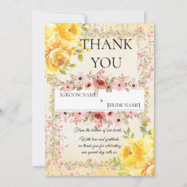 Tarjeta De Agradecimiento Papelería de Boda Pastel Romántica