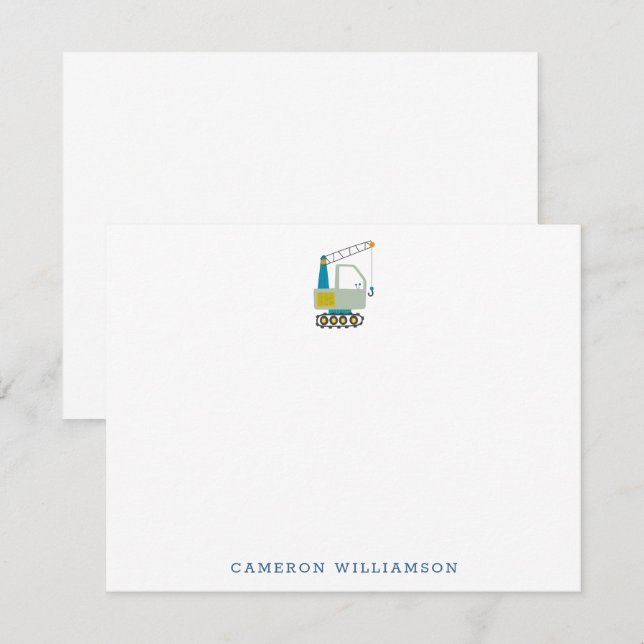 Tarjeta De Agradecimiento Papelería personalizada de arte de carretilla elev (Anverso / Reverso)