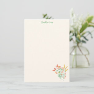 Tarjeta De Agradecimiento Papelería Personalizada de Flores Silvestres de Pr