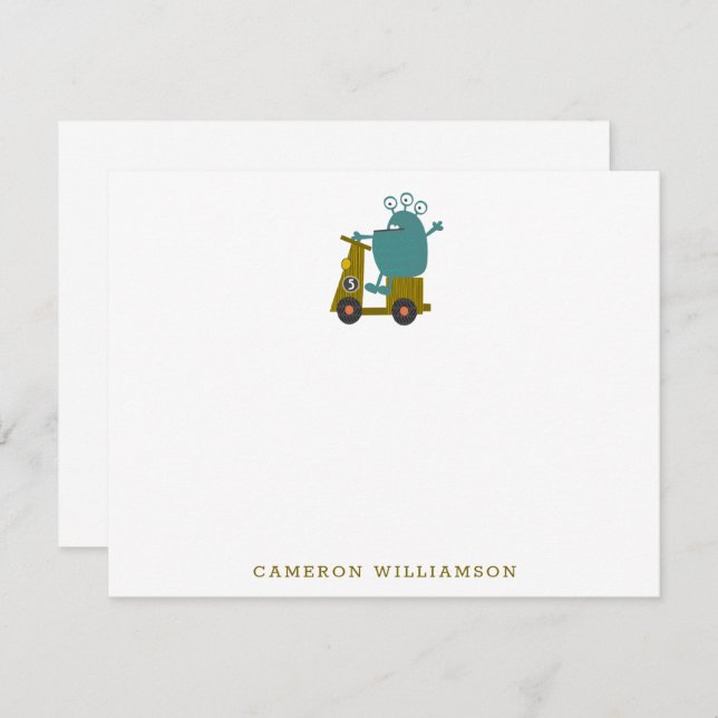 Tarjeta De Agradecimiento Papelería personalizada de scooter de carreras de  (Anverso / Reverso)