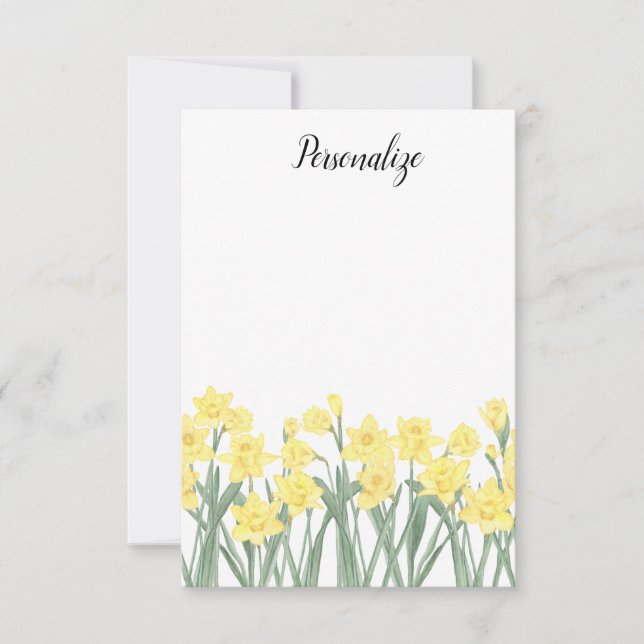 Tarjeta De Agradecimiento Papelería plana Daffodil personalizada (Anverso)