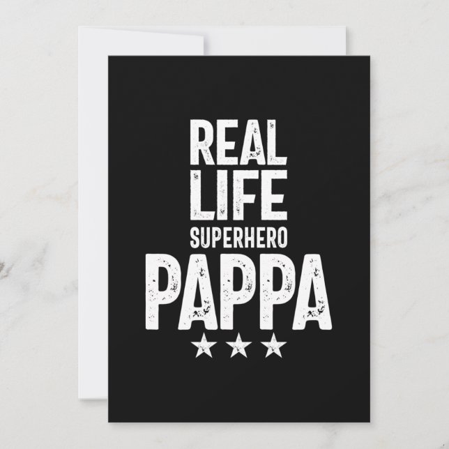 Tarjeta De Agradecimiento Pappa superhéroe de la vida real | Regalo de padre (Anverso)