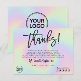 Tarjeta De Agradecimiento Paquete de logotipo de Personalizado holográfico I