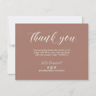 Tarjeta De Agradecimiento Paquete de negocios Sienna Modern Lettering Gracia
