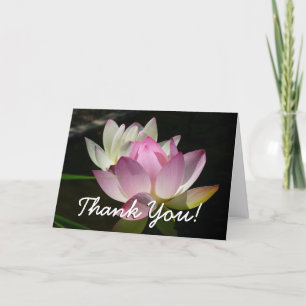 Tarjeta De Agradecimiento Par de flores de loto II