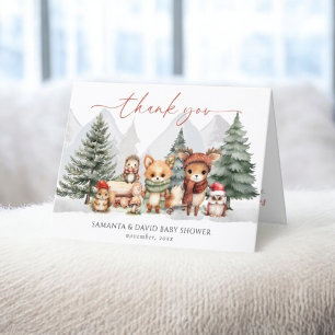 Tarjeta de agradecimiento para animales de bosque