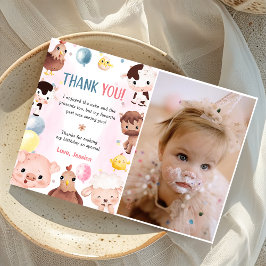 Tarjeta de agradecimiento para animales de granja 