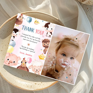 Tarjeta de agradecimiento para animales de granja