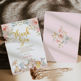 Tarjeta de agradecimiento para animales de Safari 