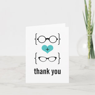 Tarjeta de agradecimiento para Aqua Geeky Glasses