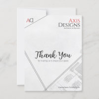 Tarjeta de agradecimiento para arquitecto con dise