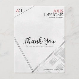 Tarjeta de agradecimiento para arquitecto con dise