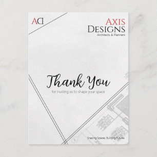 Tarjeta de agradecimiento para arquitecto con dise