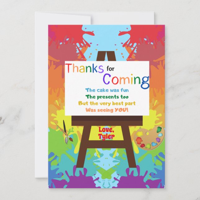 Tarjeta de agradecimiento para artista (Anverso)