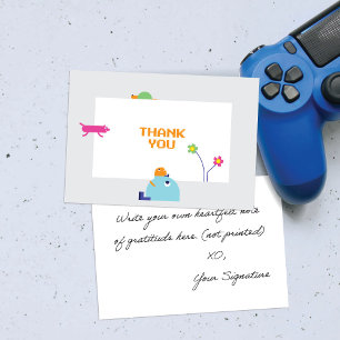 Tarjeta de agradecimiento para Baby Bots Grey Bord