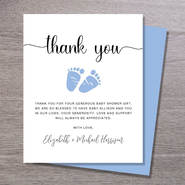Tarjeta de agradecimiento para Baby Boy Shower (Subido por el creador)