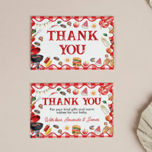 Tarjeta de agradecimiento para Baby Q Baby Shower 