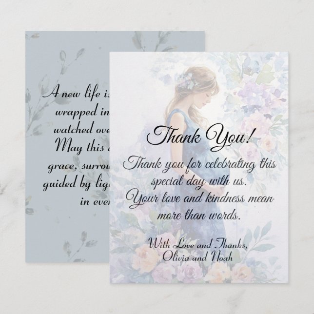 Tarjeta de agradecimiento para Baby Shower (Anverso / Reverso)
