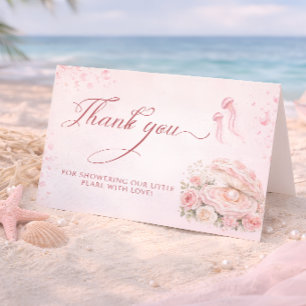 Tarjeta de agradecimiento para baby shower acuarel