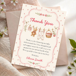 Tarjeta de agradecimiento para baby shower Apple o