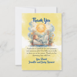 Tarjeta de AGRADECIMIENTO para Baby Shower "Aquí v