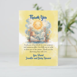 Tarjeta de AGRADECIMIENTO para Baby Shower "Aquí v
