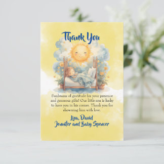 Tarjeta de AGRADECIMIENTO para Baby Shower "Aquí v