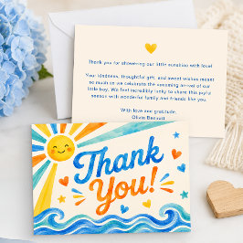 Tarjeta de agradecimiento para baby shower Aquí vi