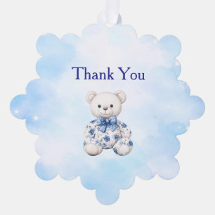 Tarjeta de agradecimiento para baby shower azul co