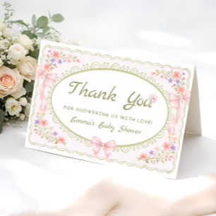 Tarjeta de agradecimiento para baby shower Baby in
