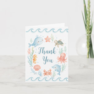 Tarjeta de agradecimiento para baby shower Bajo el