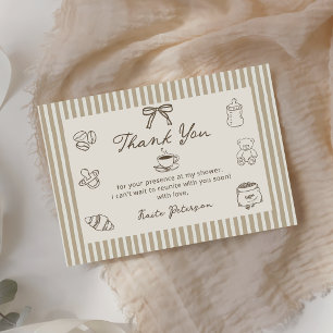 Tarjeta de agradecimiento para baby shower 'Bebé e
