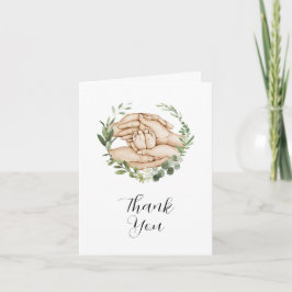 Tarjeta de agradecimiento para baby shower bendito