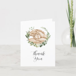 Tarjeta de agradecimiento para baby shower bendito
