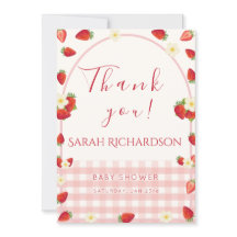 Tarjeta de agradecimiento para baby shower Berry S