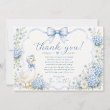 Tarjeta de agradecimiento para baby shower Blue Go