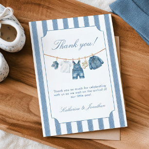 Tarjeta de agradecimiento para baby shower 'Blue J
