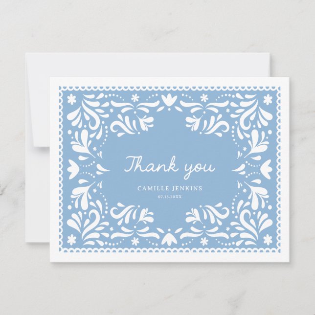 Tarjeta de agradecimiento para baby shower Blue Pa (Anverso)