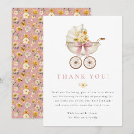 Tarjeta de agradecimiento para baby shower Blush |