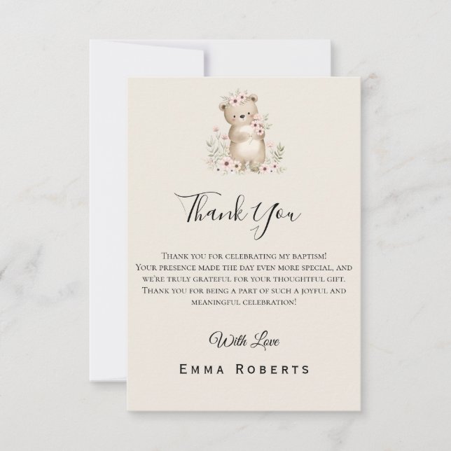 Tarjeta de agradecimiento para baby shower Boho Be (Anverso)